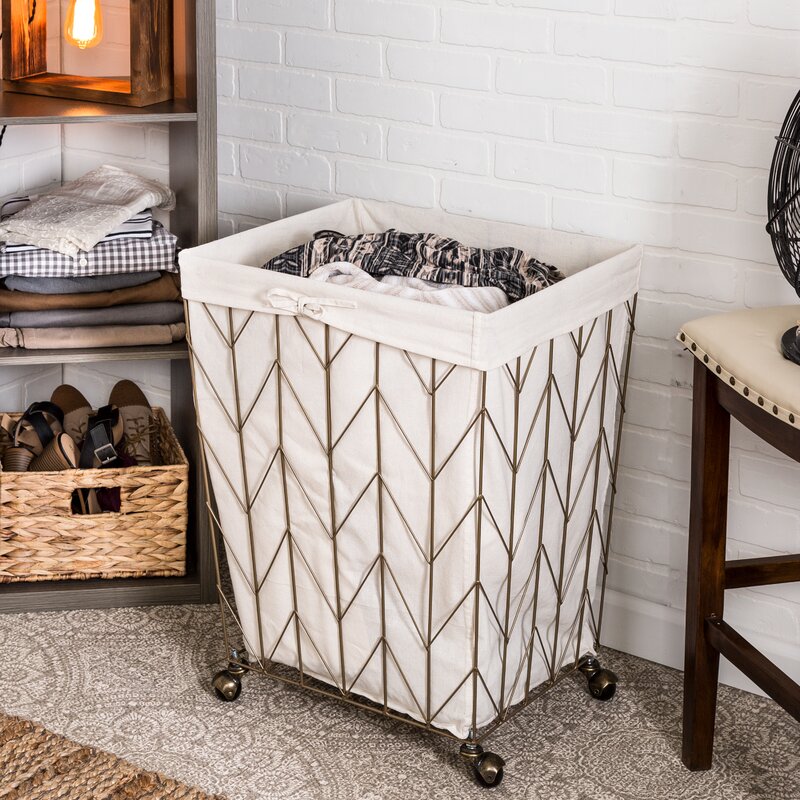 Coastal+Decorative+Rolling+Laundry+Hamper